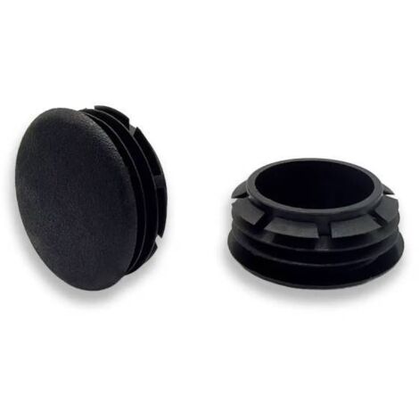 Ajile - Bouchon embout rond plat de finition NOIR pour tube de diam. 30 mm