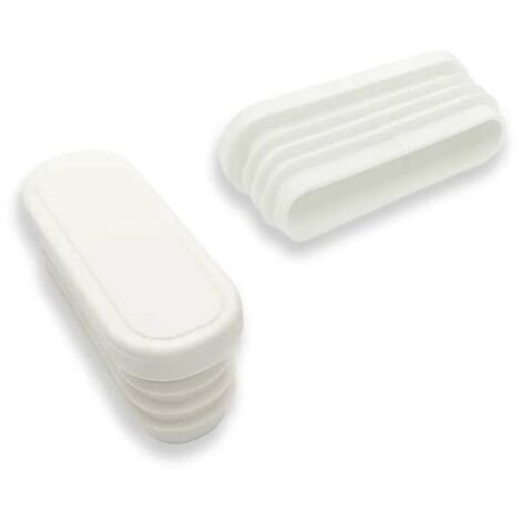 Ajile - Embout ovale BLANC pour pied et tube de diam. 60 x 20 mm