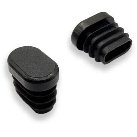 Ajile - Embout ovale NOIR pour pied et tube de diam. 25 x 15 mm