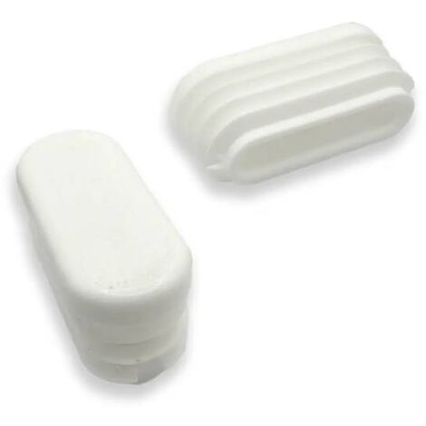 Ajile - Embout ovale BLANC pour pied et tube de diam. 50 x 20 mm