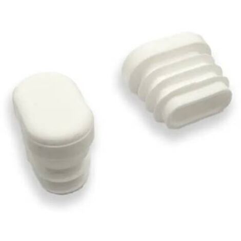 Ajile - Embout ovale BLANC pour pied et tube de diam. 25 x 15 mm