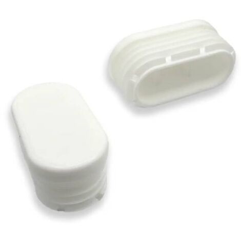 Ajile - Embout ovale BLANC pour pied et tube de diam. 60 x 30 mm