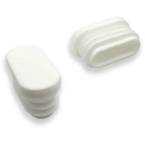 Ajile - Embout ovale BLANC pour pied et tube de diam. 40 x 20 mm