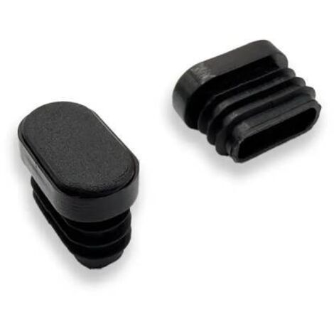 Ajile - Embout ovale NOIR pour pied et tube de diam. 30 x 15 mm