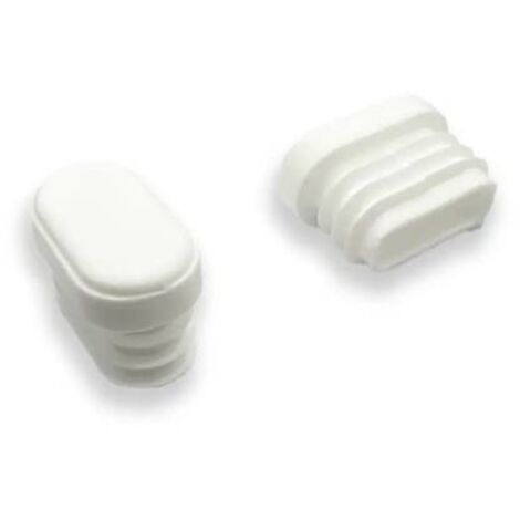 Ajile - Embout ovale BLANC pour pied et tube de diam. 30 x 15 mm