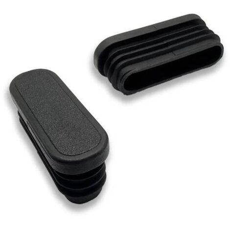 Ajile - Embout ovale NOIR pour pied et tube de diam. 60 x 20 mm