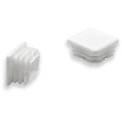 Ajile - Embout Carré Extra-plat de Finition BLANC 20 x 20 mm EXT.