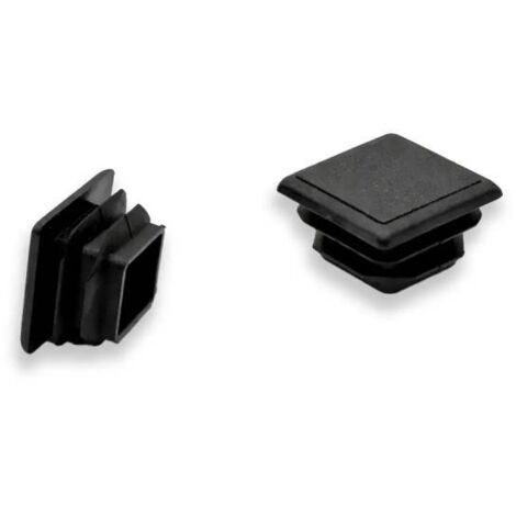 Ajile - Embout Carré Extra-plat de Finition NOIR 18 x 18 mm EXT.