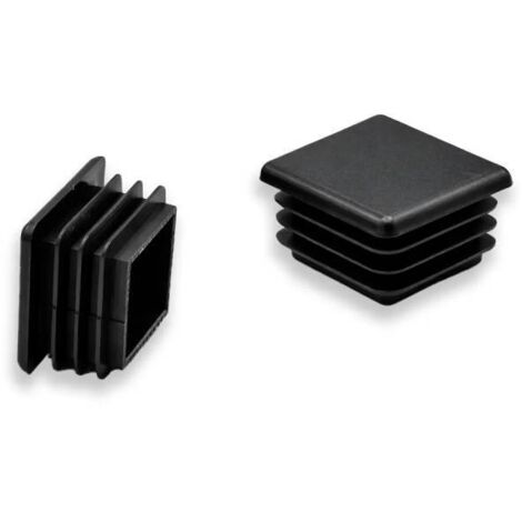 Ajile - Embout Carré Extra-plat de Finition NOIR 25 x 25 mm EXT.