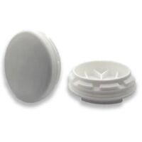 Ajile - Bouchon embout rond plat de finition BLANC pour tube de diam. 50 mm