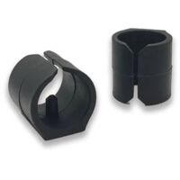 Ajile - Embout à bride NOIR pour Tube rond de diam. 20 mm