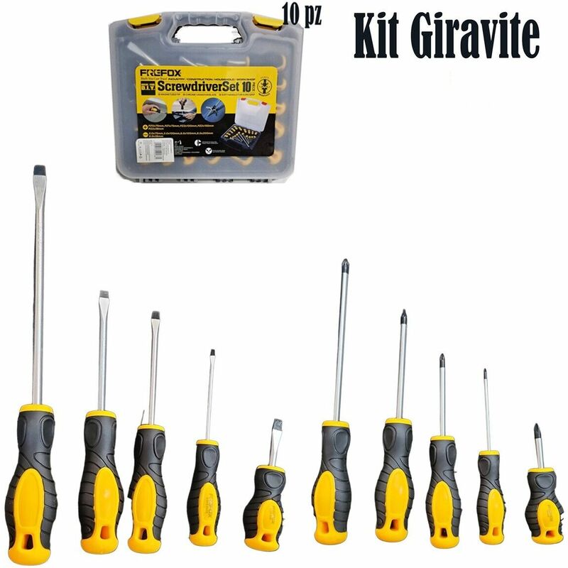 KIT 6 CACCIAVITI MAGNETICI CON SUPPORTO DA PARETE GIRAVITI