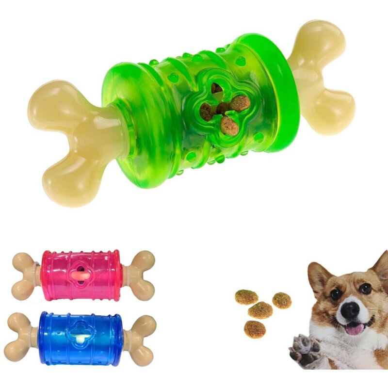 GIOCO FORMA DI OSSO PORTA PREMIO CROCCHETTE PER CANE CROCCANTINI GOMMA gioco-forma-di-osso-porta-premio-crocchette-per-cane-croccantini-gomma