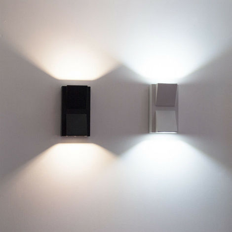 Applique a led cob interno esterno faretto a doppia luce 10w lampada muro  parete colore: nero