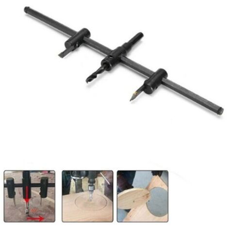 PUNTA TRAPANO TAGLIERINA CIRCOLARE GUIDA REGOLABILE TAGLIO FORO CARTONGESSO 30CM (1/5)