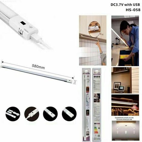 Luce Da Armadio Ricaricabile SOAIY - 60 Cm, Sensore Movimento, 3 Modalità E 3 Color - Foto 5