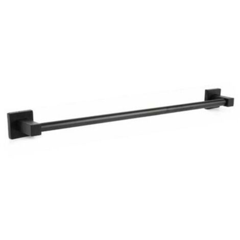 PORTA ASCIUGAMANI ASTA SUPPORTO 50CM BAGNO DA MURO ASCIUGA MANO CASA NERO 02108