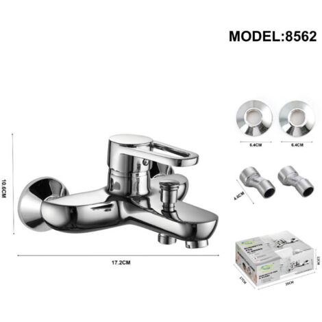 Rubinetto Miscelatore Per Vasca Da Bagno - Grigio Silver, Lega Metallica, 12x18x16cm - Foto 8