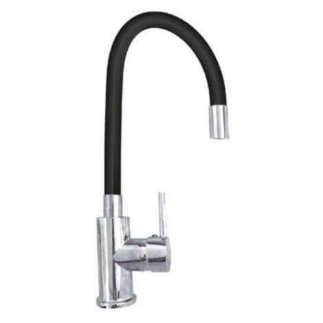 MISCELATORE CANNA ALTA FLESSIBILE RUBINETTO MONOCOMANDO CUCINA NERO 1987-1 (1/6)