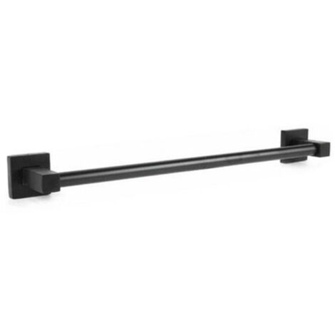 PORTA ASCIUGAMANI ASTA SUPPORTO 40CM BAGNO DA MURO ASCIUGA MANO CASA NERO 02107