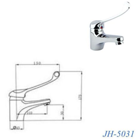 Rubinetto Miscelatore Dorato Oro Per Lavabo Bagno, Kit Montaggio Incluso - Modello 7181, Design Elegante