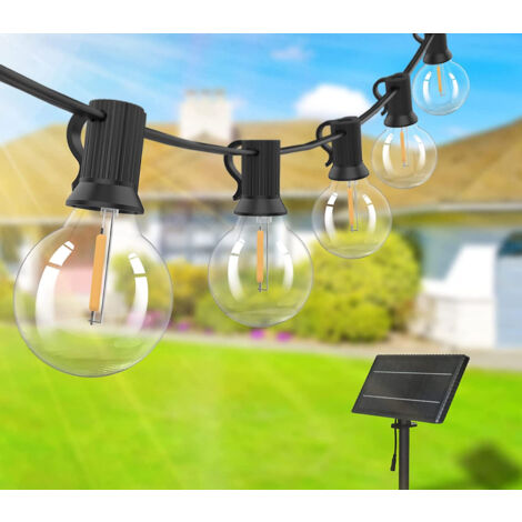 Catena Luminosa Esterno Con Pannello Solare 30 Lampadine 10MT Luce Bianca B0540