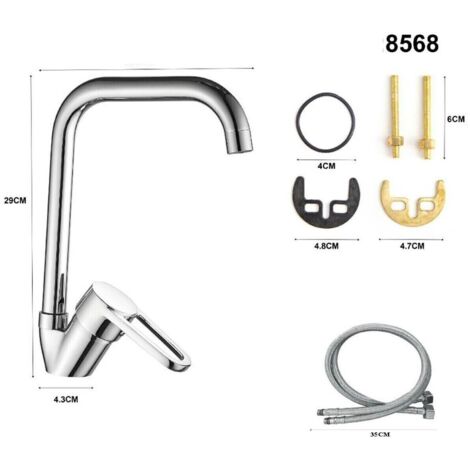 Rubinetto Miscelatore Dorato Oro Per Lavabo Bagno, Kit Montaggio Incluso - Modello 7181, Design Elegante