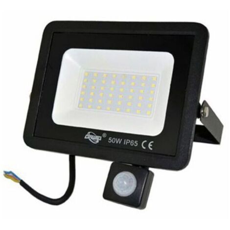 FARO LED FARETTO GIARDINO 50W LUCE FREDDA SENSORE MOVIMENTO CREPUSCOLARE