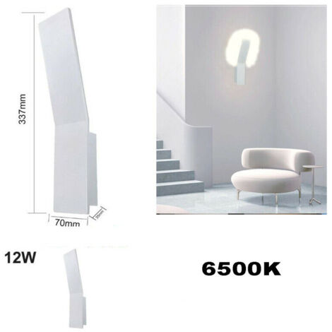 APPLIQUE PARETE LED 12W LAMPADA MURO MODERNO DESIGN LUCE FREDDA 6500K FD-14