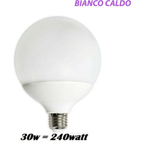 LAMPADINA LED 2835 E27 BULB SPIRALE G150 GLOBO 30W=240W LUCE CASA 2700K CALDA