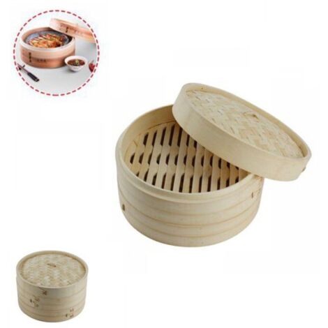 VAPORIERA BAMBOO COTTURA A VAPORE BAMBU CUCINA SALUTARE ASIATICA RIPIANI 25CM