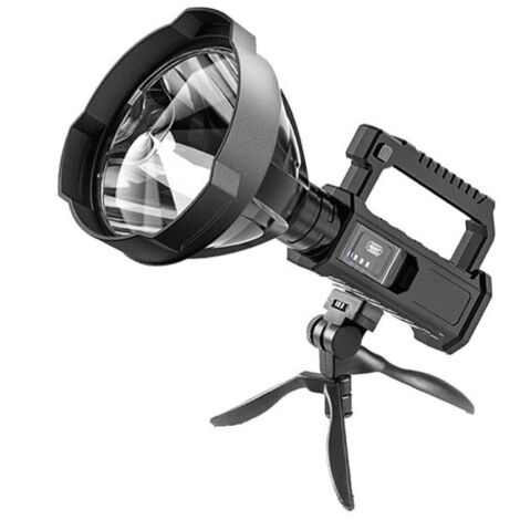 TORCIA LUCE LAMPADA RAGGIO LUNGO TREPPIEDI PESCA CACCIA RICARICABILE USB TEB0604 (1/5)