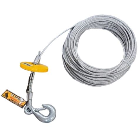 Fune Metallica Verricello 4mm X 12m Con Gancio - Acciaio Zincato, Carico 2000 Libbre, Per Sollevamento - Foto 4