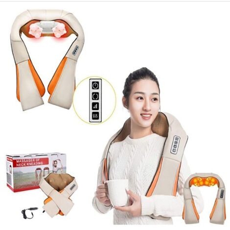 MASSAGGIATORE SHIATSU CERVICALE COLLO GAMBE GLUTEI SCHIENA TERMICO 8 TESTINE (1/5)