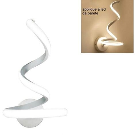 APPLIQUE LAMPADA INTERNO MODERNA PARETE MURO SPIRALE 13W LUCE CALDA ST-002