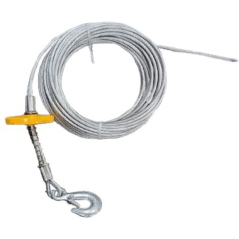 FUNE METALLICA ZINCATO CAVO VERRICELLO ARGANO GANCIO TRAINARE RIMORCHIO 20MT 5MM