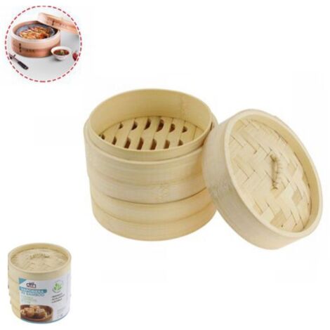 VAPORIERA BAMBOO COTTURA A VAPORE BAMBU CUCINA SALUTARE ASIATICA RIPIANI 15CM (1/3)