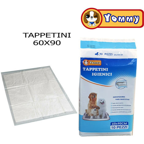 10 tappetini yommy igienici cane gatto 60x90 traversine casa assorbenti  animali