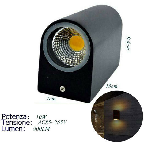 B89-E27 - Applique LED da Parete - - Lampada Applique LED IP44 portalampada  con attacco E27 Doppio Fascio B89-E27