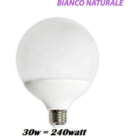 LAMPADINA LED 2835 E27 BULB SPIRALE G150 GLOBO 30W=240W LUCE CASA 4000K NATURALE