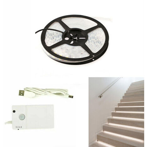 JOYLIT 5M Striscia LED Con Sensore Di Movimento 3000K Bianco Caldo, 600LEDs 2835