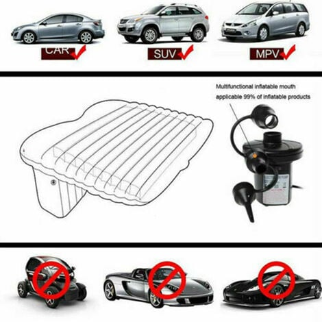 MATERASSO LETTO GONFIABILE AIRBED PER AUTO SEDILE POSTERIORE MACCHINA CON  POMPA