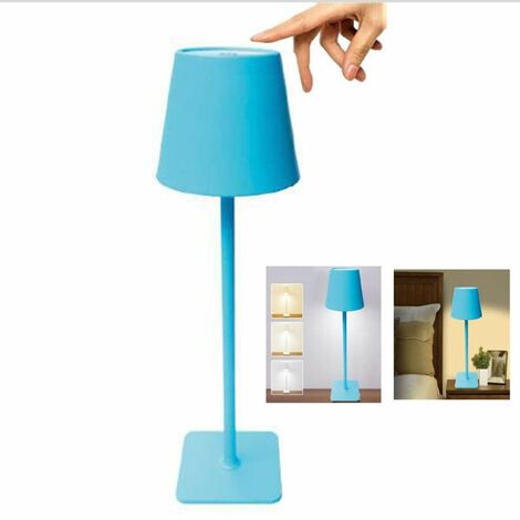 LAMPADA TAVOLO TOUCH LED MODERNA RICARICABILE BAR HOTEL RISTORANTE AZZURRO  TD305