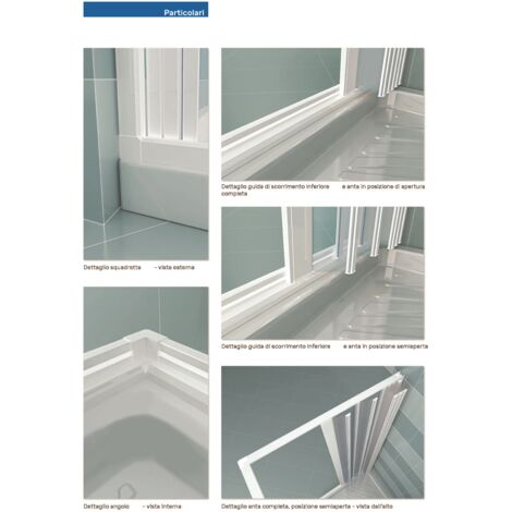 Box Doccia In PVC Per Nicchia Con Apertura A Soffietto - Larghezza 90 Cm, Altezza 170 Cm, Bianco, Montaggio Reversibile - Foto 10