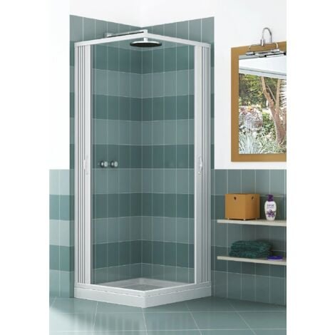 Box doccia Luna 70x70 cm pvc apertura a soffietto angolare