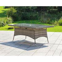 Cambridge 2 Reclining + 4 Non-Reclining Rattan Garden Chairs and Rectangular Dining Table Set in Grey