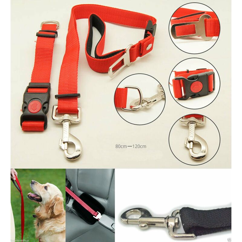 Nero+Blu 2 PACK Guinzaglio Cane Gatto Cintura di Sicurezza per Animali Domestici Guinzaglio Regolabile per Auto Cane Cintura di Sicurezza 