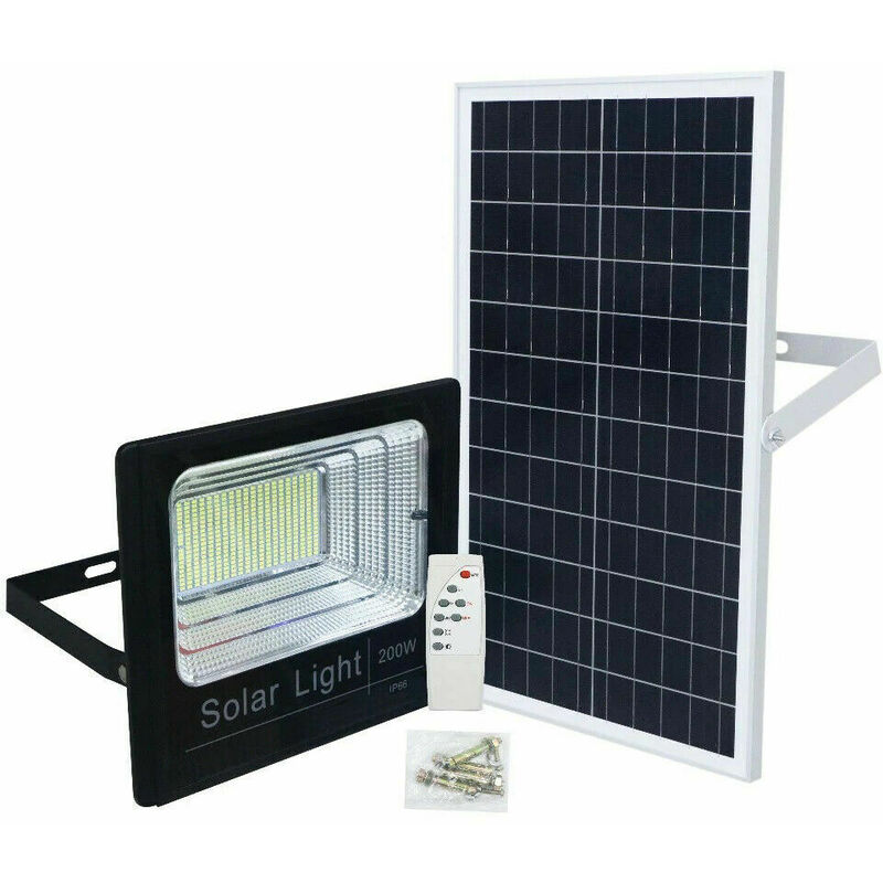 SOL-16-400W - Fari e Proiettori LED - - Faro proiettore LED a Energia  Solare 400W IP65 Dimmerabile con telecomando