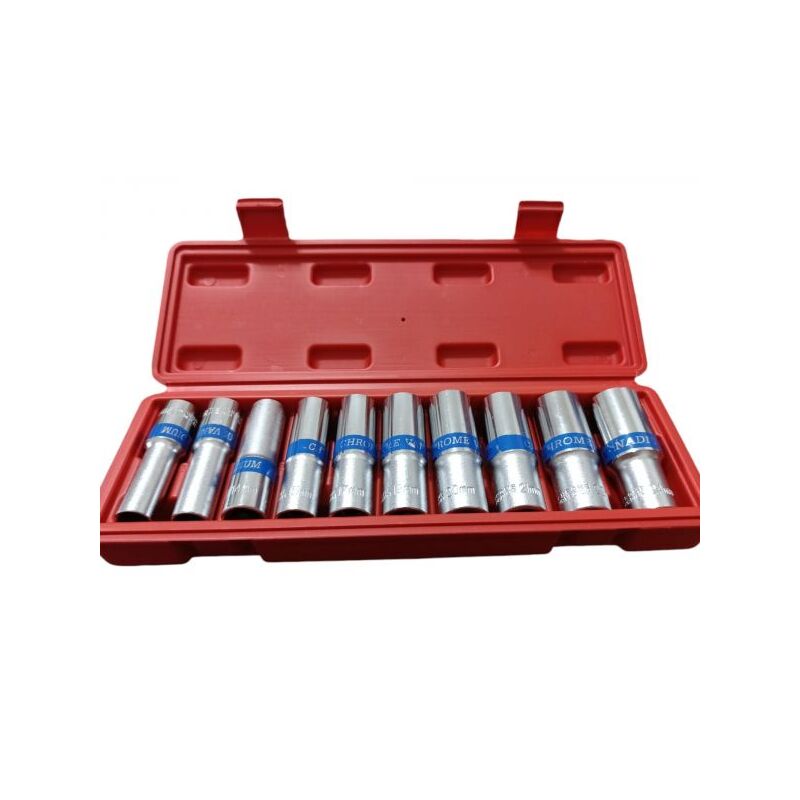 Set di chiavi a bussola lunghe con attacco 1/4 chrome vanadium 5 - 13