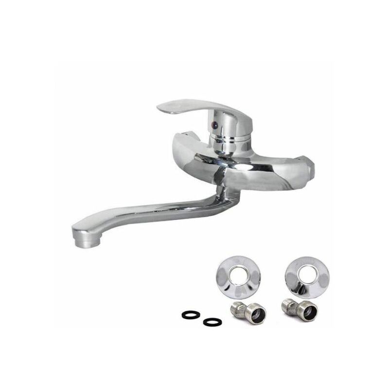 XJTNLB Rubinetto Bagno a Muro Lavabo Due Fori Miscelatore Monocomando Lavabo Rotante a 360 Gradi in Ottone Oro Rosa